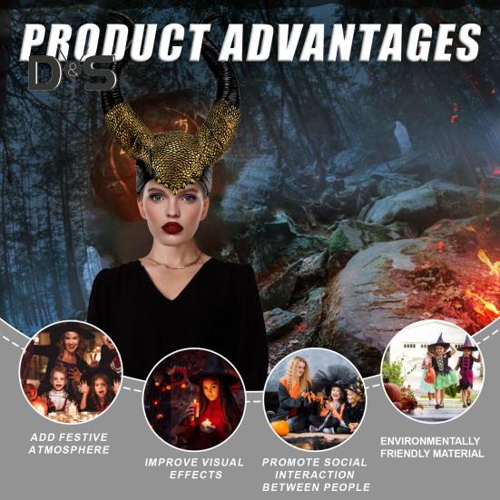 Halloweenský kostým ďábelské rohy Černý latex s dlouhými rohy Ženy Dospělí Horn čelenka pro cosplay Halloweenský kostým