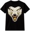 Fierce Wolf Head T-Shirt Wild Animal Predator Face Crew Neck Graphic Tee