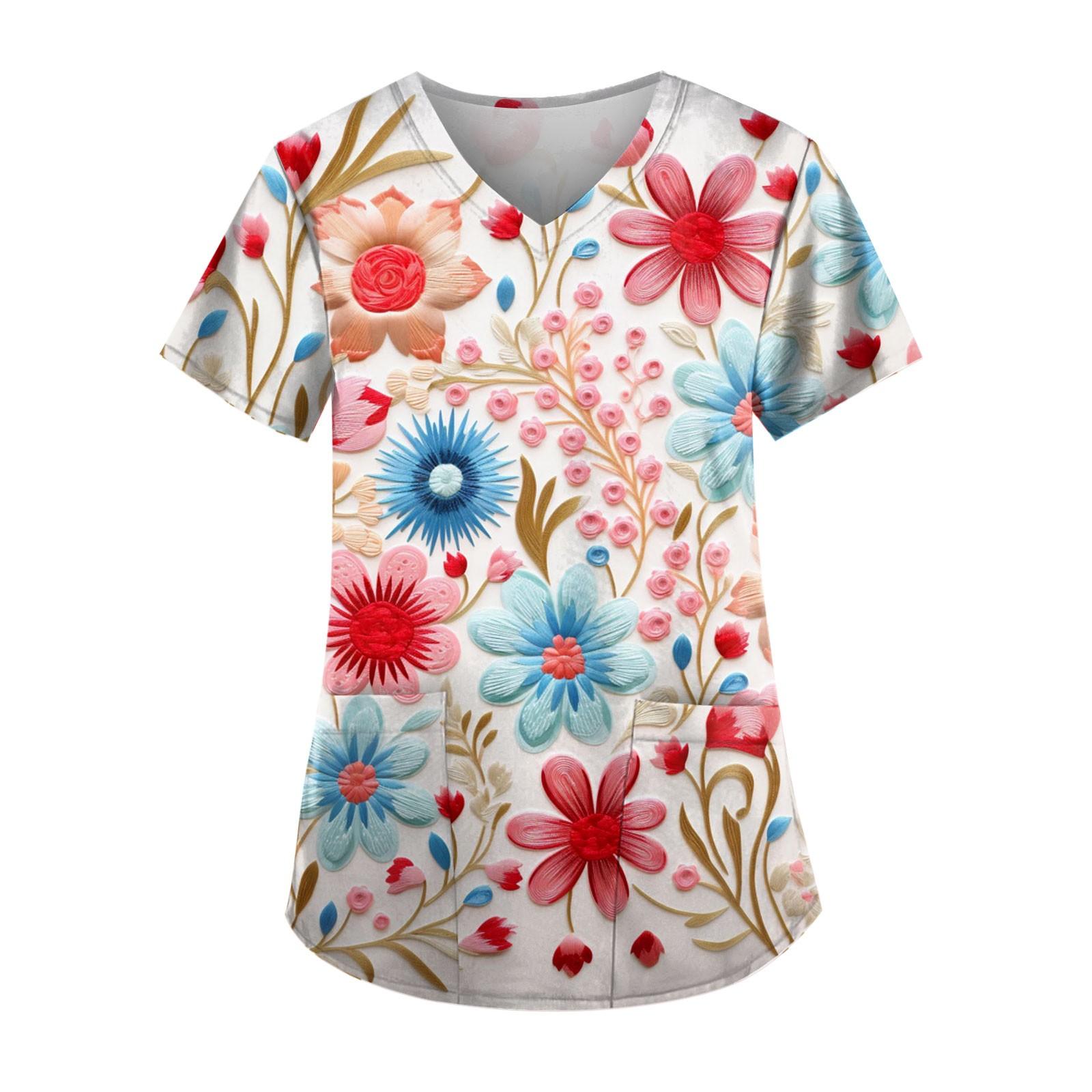 

Женский топ с 3D-вышивкой и цветочным принтом XXXL красный