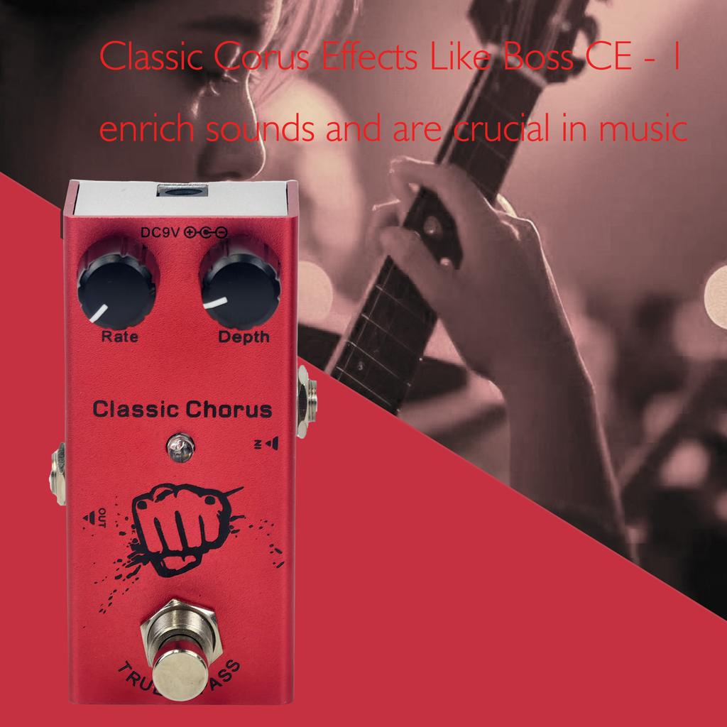 Electric Guitar Pedal Overdrive/ Distortion/Chorus/Delay/Tremolo Delay True Bypass, Durable Design for Versatile Tones