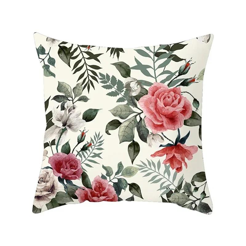 Printed Polyester Square Throw Pillow Cushion Cover Car Sofa Office Chair Simple Home Decoration