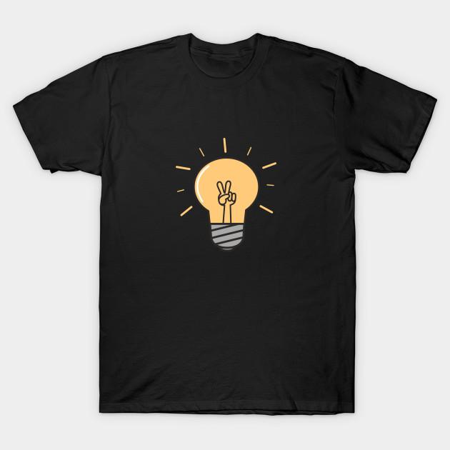 

Unisex Fashion TShirt Cute Lightbulb Peace Sign T Shirt Print TShirt Plus Size S-5XL T-Shirt 100%Cotton Tops O Neck Short Sleeve Tees XXL чёрный