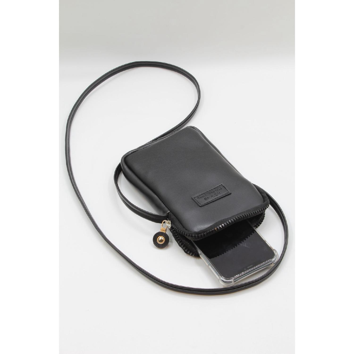 

Women s Black Leather Mini Phone Holder Cross Shoulder Bag