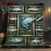 Fish Species Collection 2D Flat Pattern Flannel Blanket, High Quality All Seasons, Home Decor, Warmth and Comfort, Perfect for Christmas Gifts.