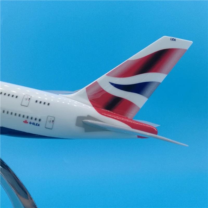 36CM Maßstab A380 British Airways Airlines Modell Fahrwerk Diecast Resin Flugzeug Sammlung Ausstellung Geschenke Bürozubehör