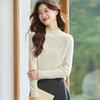 Srcr Women's 100% Cashmere Lettuce-Edge Mock Neck Sweater