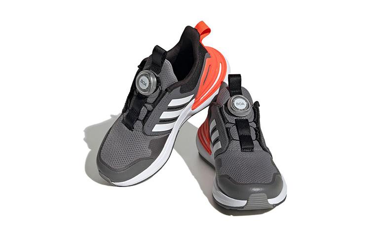 adidas Rapidasport BOA Low Top Running Shoes Gray Orange Kids' HP2765