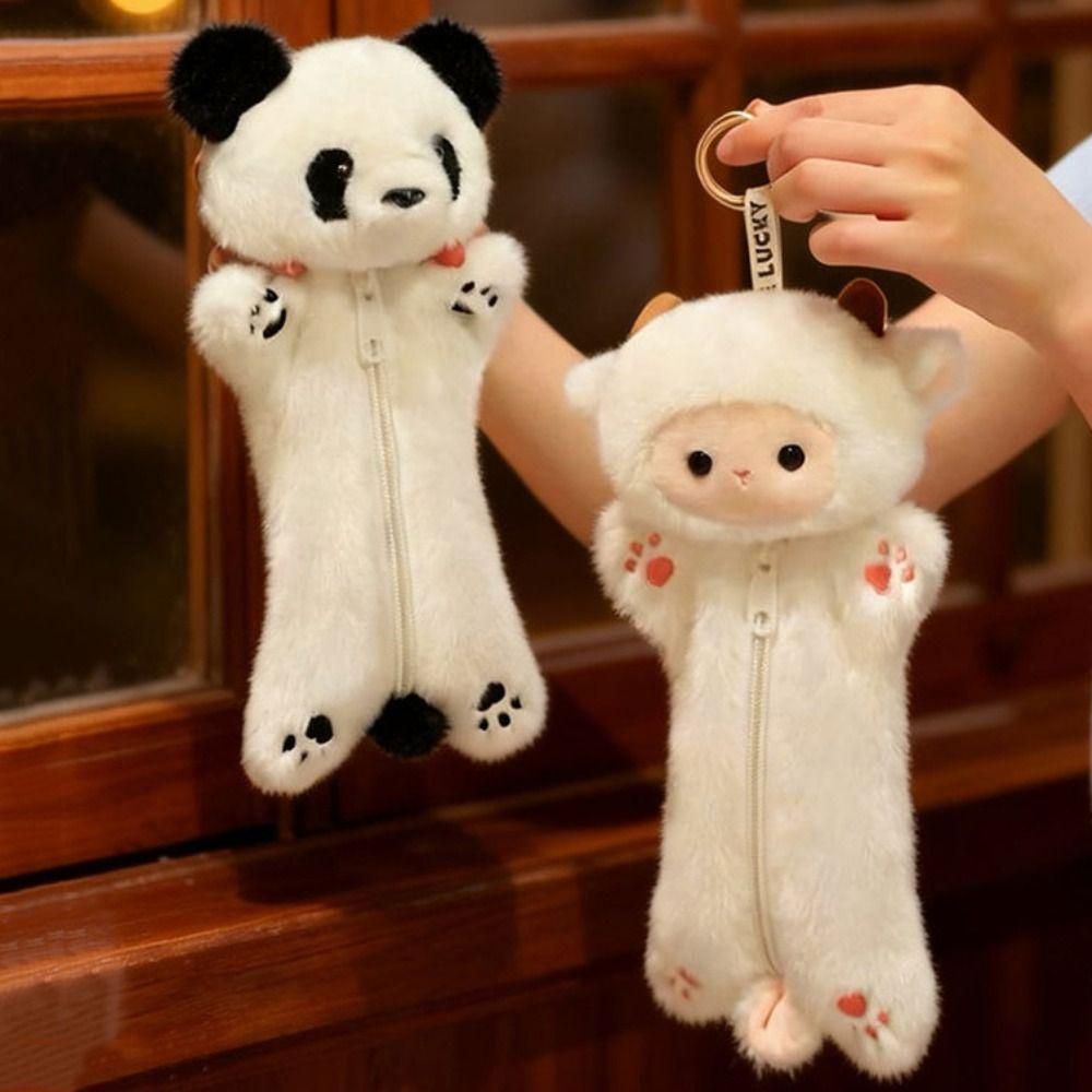 Cute Animal Plush Pencil Case Cartoon Makeup Bag Zipper Stationery Pouch  Award Gifts