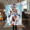 Cartoon Goku Pattern Flannel Blanket, High Quality Comfortable for All Seasons, Home Decor, Warmth and Comfort, Perfect for Gifts.