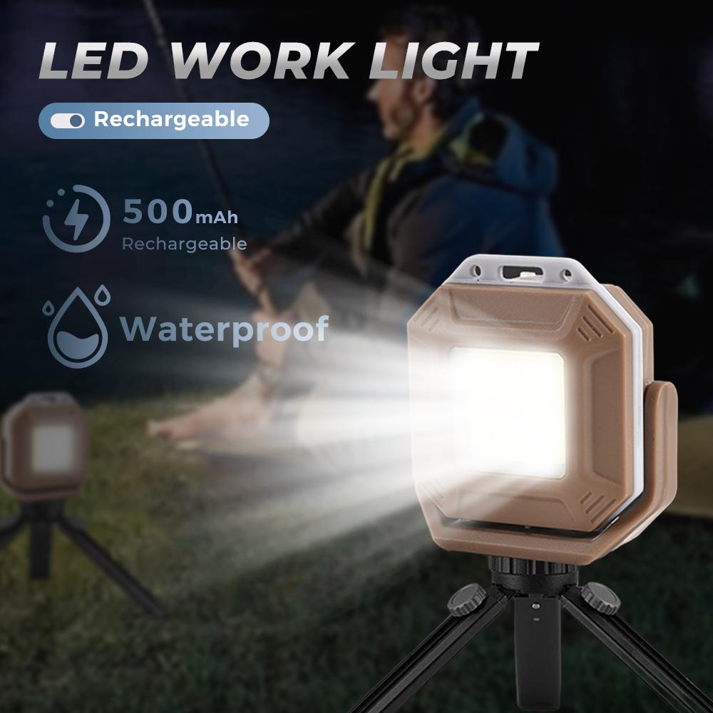 Rechargeable LED Work Light, Waterproof Inspection Lamp with Magnetic Base, for Car Repair, Emergency & Workshop Use
