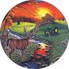 Deer with Sunset Farm Scene Tire Cover Spare Wheel Protector Durable Polyester Cover