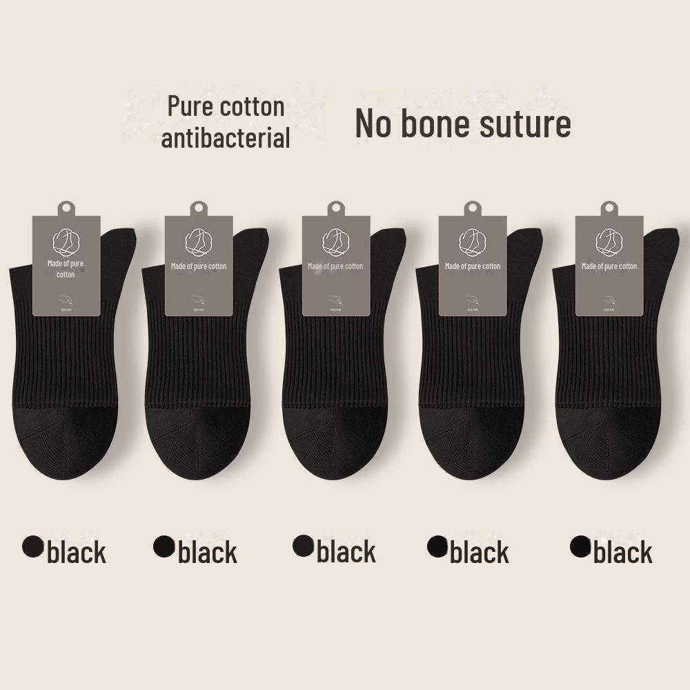 Men's Boneless Breathable Xinjiang Cotton Socks - Anti-Pilling, Sweat-Absorbent, Mid-Tube, Ideal for Spring and Autumn