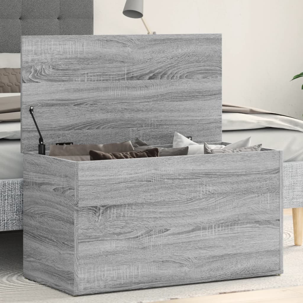 Storage Chest Grey Sonoma 84 X 42 X 46 Cm Engineered Wood