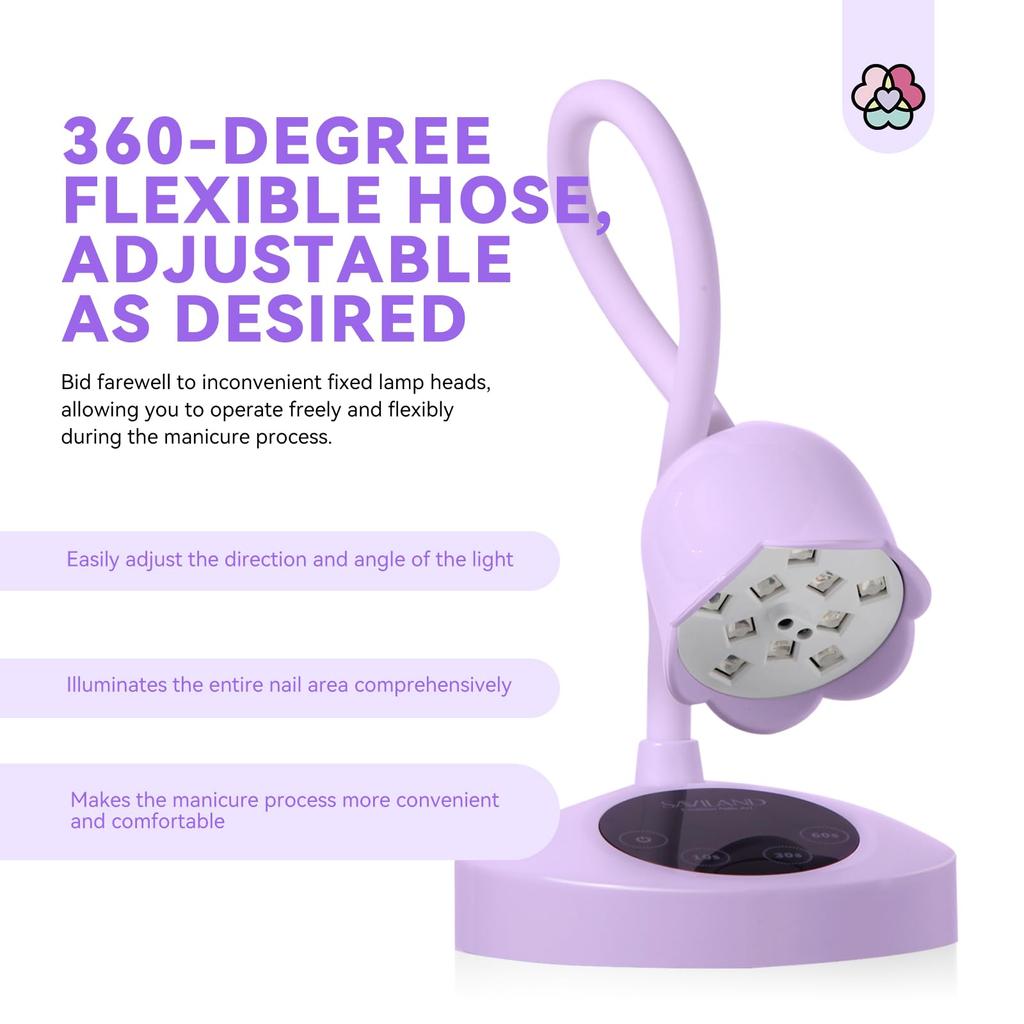 SAVILAND 30W Gel Nail Lamp IntelliSense Nail Lamp Cordless UV Light for Gel Nails Rechargeable LED Flash Curing Gooseneck UV Lamp Gel Nail Quick Dry