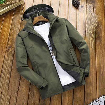 Herren-Freizeitjacke in Übergröße für Frühling und Herbst, leichte Winddichte Jacke mit Kapuze, bequeme Sportjacke