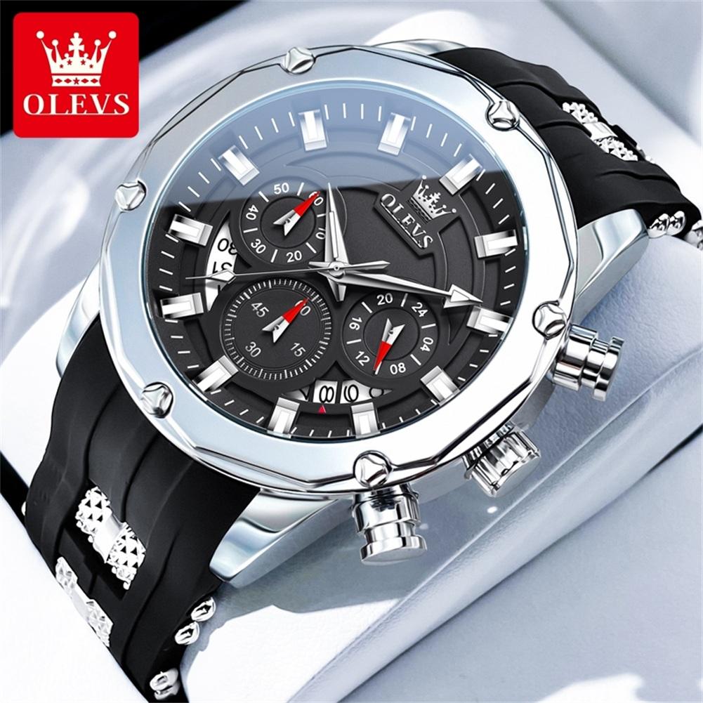 OLEVS Brand Watch Waterproof Tape Calendar Six Pin Timing Quartz Watch Sports Men's Watch 9991