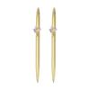 PATIKIL 2pcs Black Ink Ballpoint Pens, Crystal Diamond Twist Metal Pens 1.0mm Medium Point, Gold for Notes, Journaling, Gifts, Office