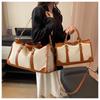 Retro Women's Color Block Gym & Travel Bag - Large Capacity, Single Handle, Fashionable for Short Trips