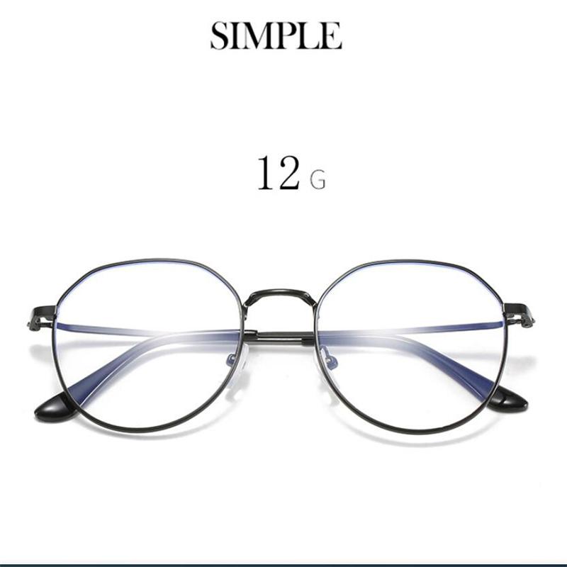 Metal Anti Blue Light Myopia Glasses Pink Gold Frame Polygon Nearsighted Spectacles 0 To -6.0