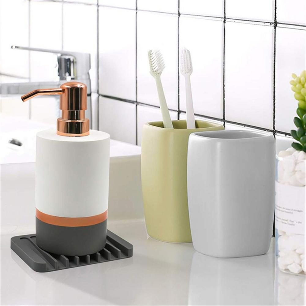 Silicone Soap Dish Storage Holder Shower Draining Kitchen Sink Sponge Holder Bathroom Accessory