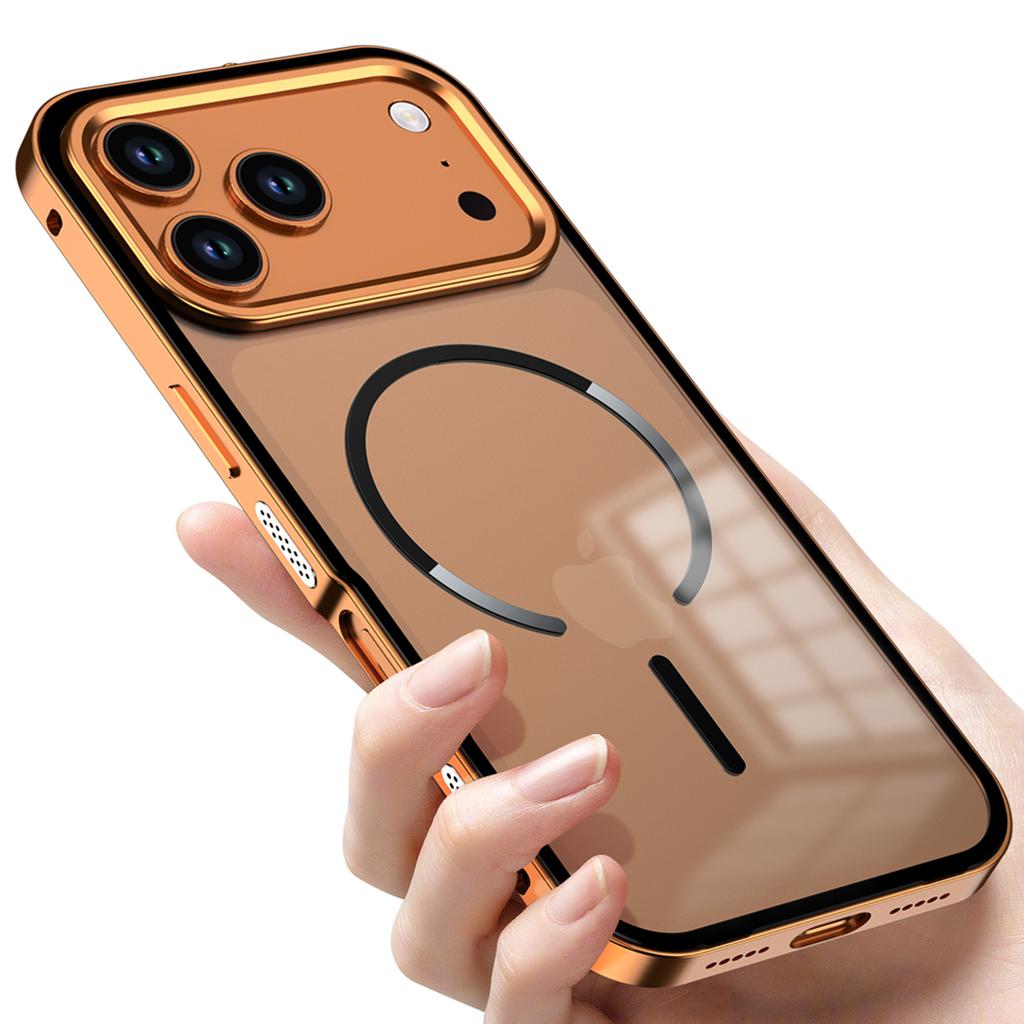 For iPhone 17 Pro Case Compatible with MagSafe Aluminium Alloy PC Matte Phone Cover Pop-Up Snap Lock