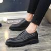 Fashionable Thick Soled Height Increasing Men's Brogue Shoes Versatile High-end Business Dress Shoes for Men's Workwear Shoes