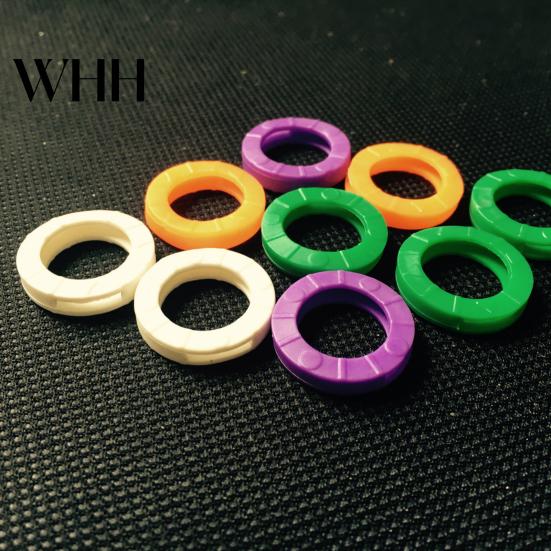 Halbkreisförmige Schlüsselanhänger 32 Stück Kunststoffabdeckungen Anhänger Weiche Gummi-Elastikringe Standard Flache Organisation Haus Bunte Aufsätze Abdeckungs-Set