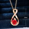 Two-Color Electroplated Rose With Zircon Necklace, Ladies' Cute Heart-Shaped Twisted Flower Necklace.