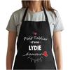 Kitchen Apron - Lydie D'amour - Black - Durable Cotton - Breton Print