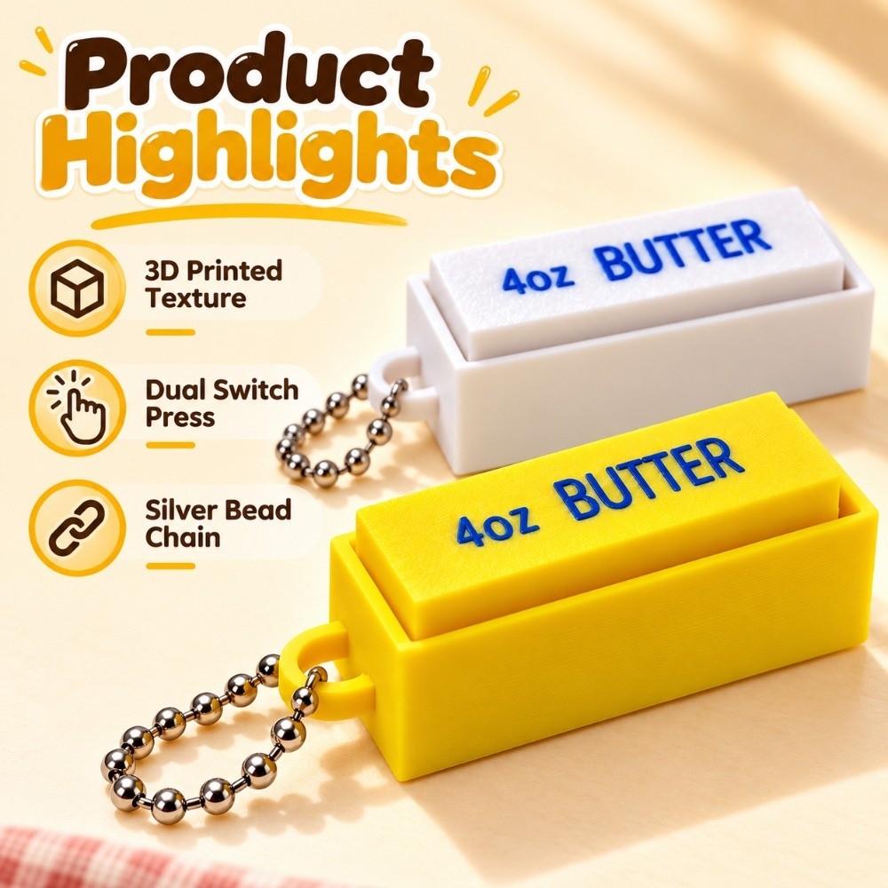 Pocket Size Fidgety Push Clicker Simulation Shape Sensory Key Ring Office Workers