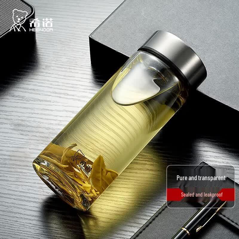 Heenoor 280ml Heat-Resistant Glass Tea Infuser Bottle