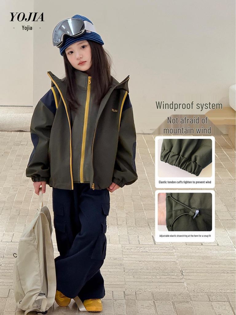Cortavientos de Invierno de Moda para Niñas YOJIA 2025: Chaqueta cálida 3 en 1 para niñas pequeñas