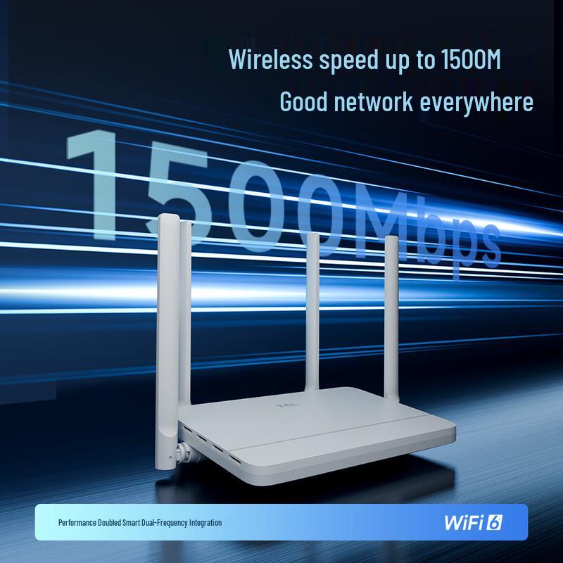 Tcl AX1500 WiFi 6 Dual-Band Gigabit Router (CN Version)
