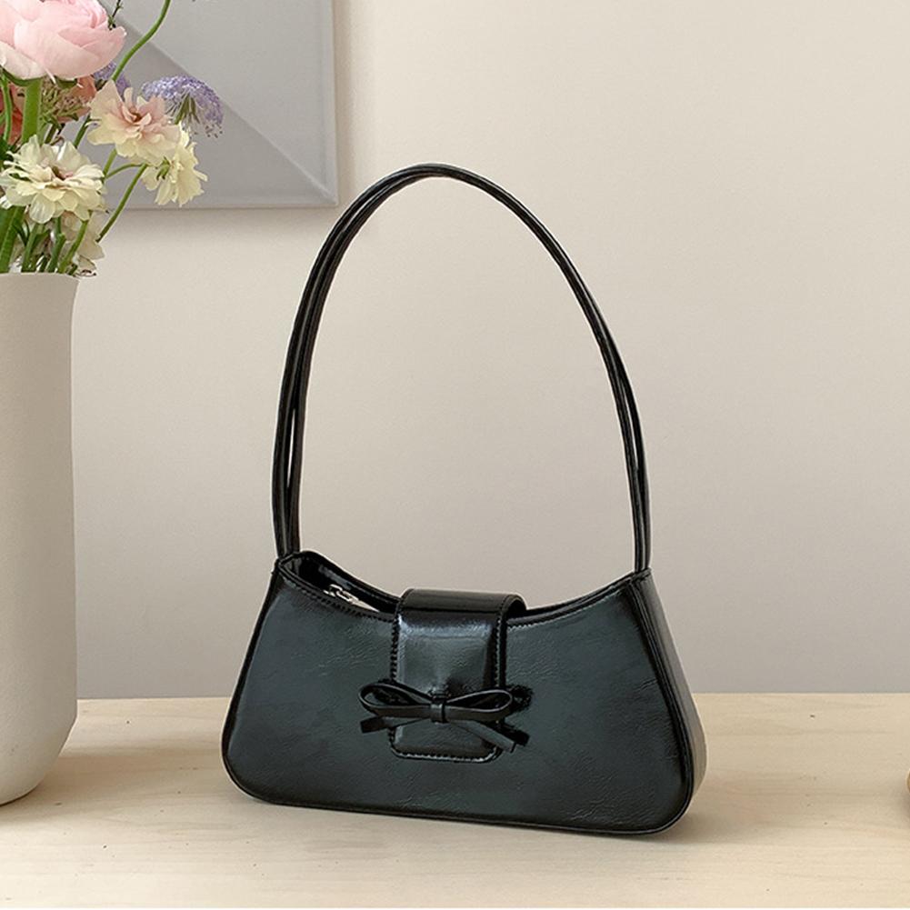 Милая сумка через плечо с бантом и застежкой-молнией, модная сумка в стиле ретро, повседневный кошелек, модная сумка через плечо для женщин и девочек чёрный