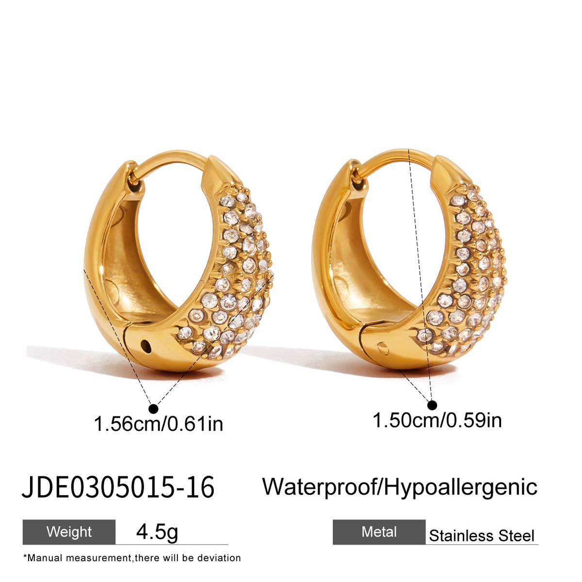 

Youthway U-Shaped Earrings With Zirconia Stones, Made Of Stainless Steel Suitable For Women To Wear At Weddings And Banquets