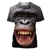 Funny Kiss Monkey lip Graphic T Shirt for Men Clothing 3D Spoof Gorilla Orangutan Print T-shirt Unisex Short Sleeve Tops
