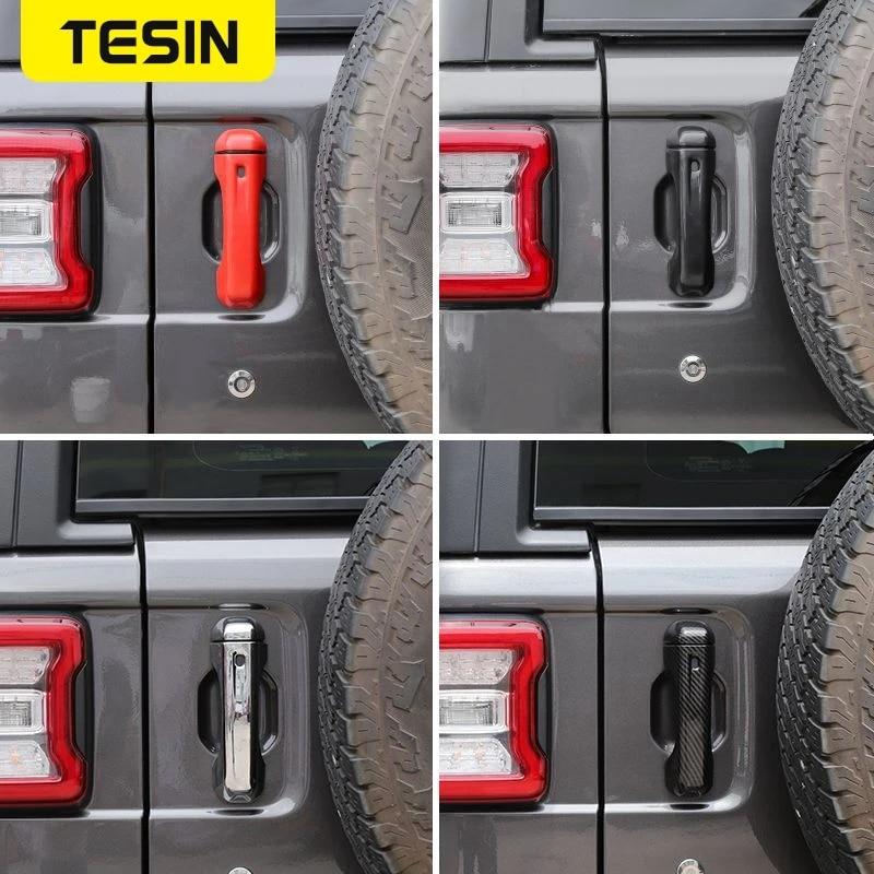 TESIN For Jeep Wrangler JL 2018+ Car Exterior Side Door Handle Tailgate Handle Decoration Cover Stickers For Jeep Wrangler JL