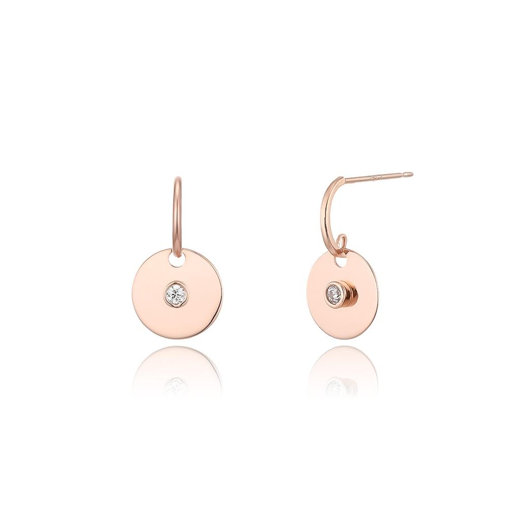 

LLOYD Flat Round Stone Point 14k Earrings LPSM1005G 14k