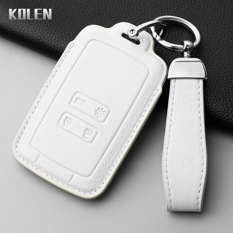 Genuine Leather Car Card Key Case Cover Shell For Renault Koleos Captur Megane Clio Scenic Talisman Arkana For Dacia Sandero Fob