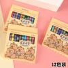New8/12 Colors Cartoon Panda Multi-Color Crayons Creative Gift Students Children Painting Stationery Washable Oil Painting Stick