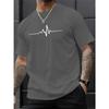 Creative Print Men's Fashionable Summer Crew Neck Short Sleeve Sports T-shirt, Comfortable And Versatile