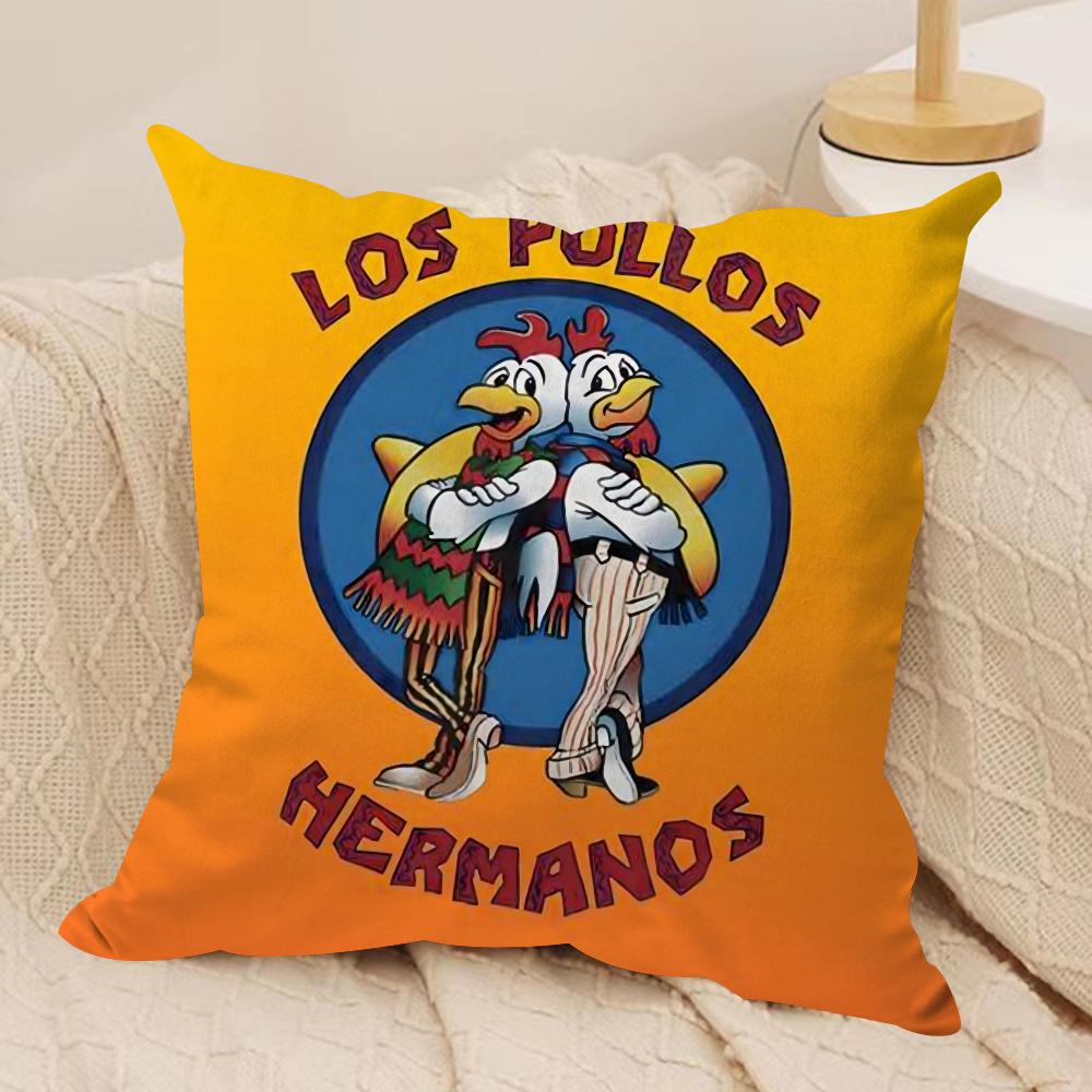 Los Pollos Hermanos Cushion Cover Silky Short Plush Double-Sided Printed Pillow Case for Sofa All Seasons Home Decor Gift