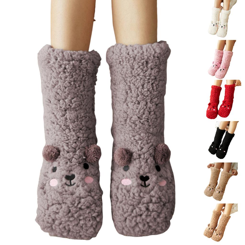 Chaussettes d'intérieur pour femmes, Chaussettes d'hiver en polaire corail doublées polaire, Chaussettes de nuit, Chaussettes de neige, Chaussettes post-partum, Chaussettes de tapis, Chaussettes en peluche