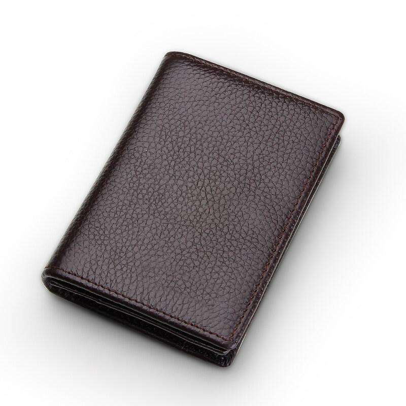 Genuine Leather Credit Card Bag Wallet Ultra-thin Fold Unisex Purse Credit Card ID VIP Bank Slim Bag Simple Business Card Holders