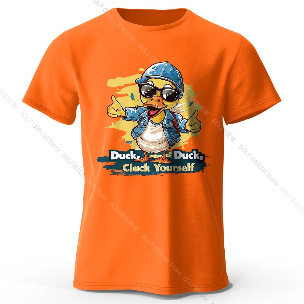 Herren T-Shirt 'Cluck Yourself' Print 100% Baumwolle Oversized Edgy Grafik-T-Shirts für Damen Sommer Oberteile Punk Streetwear