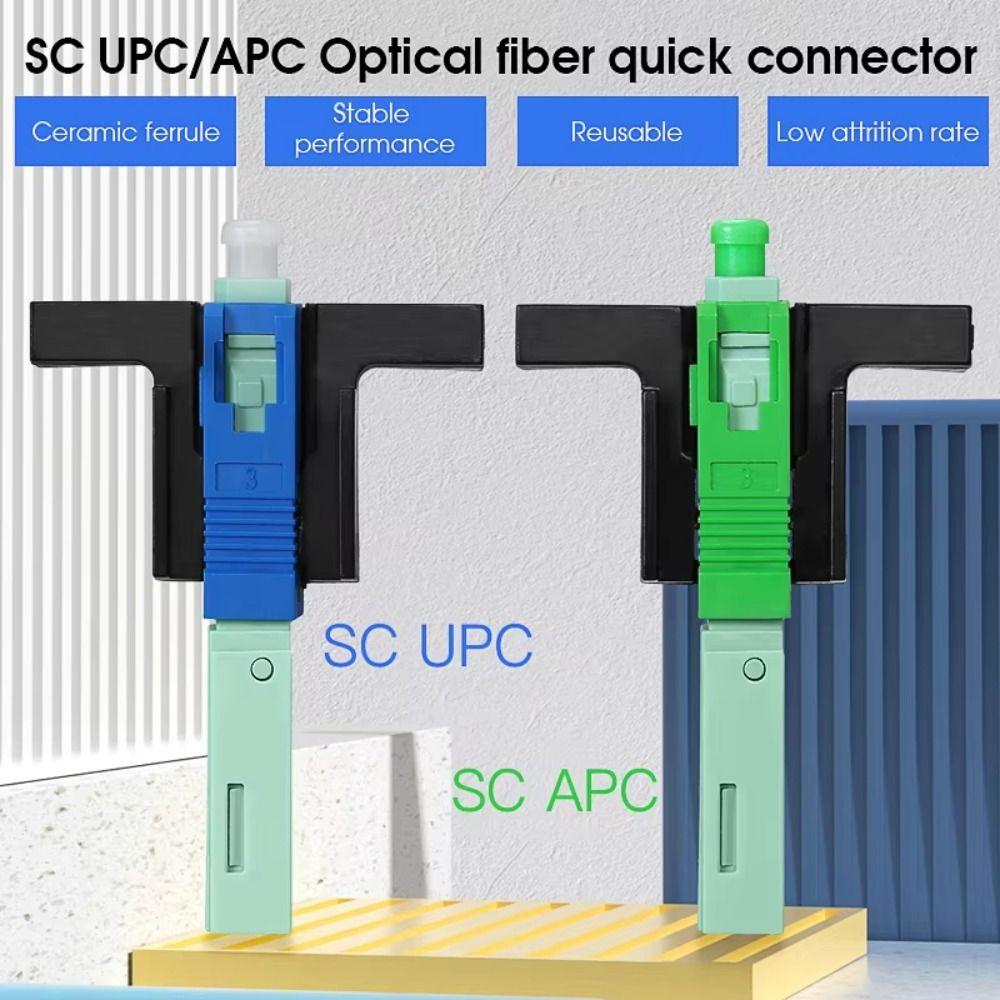 10Pcs Reusable SC UPC Fiber Optic Quick Connector Embedded Single-Mode Connector  Telecommunication
