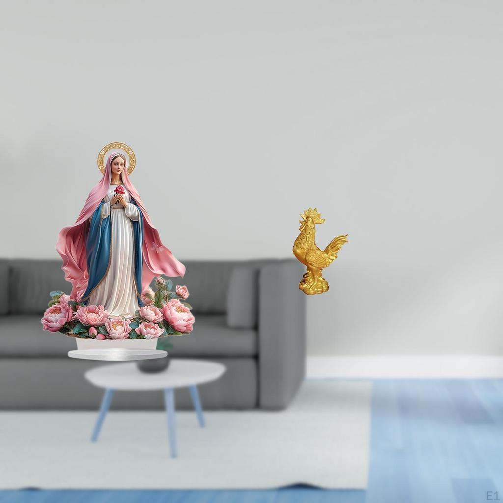 Nativity Scene Sculpture Chicken Figurine Acrylic Ornament Standing Decoration Animal Resin Statue