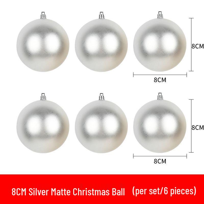 Silver Glitter Christmas Hanging Ornaments: Shiny Plastic Balls 6-30CM for Festive Decorations