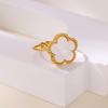 Eleganti Anelli Trifoglio a Cinque Fogli per Donna 3 Colori Acciaio Inossidabile Placcato Oro Anello Trifoglio per Uso Quotidiano e Accessori per Feste