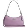 Teri 25 Metal Logo Zipper Closure Leather Handheld Crossbody Shoulder Bag Medium Women Bags Purple CV934-SVNII